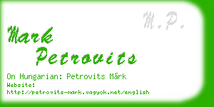 mark petrovits business card